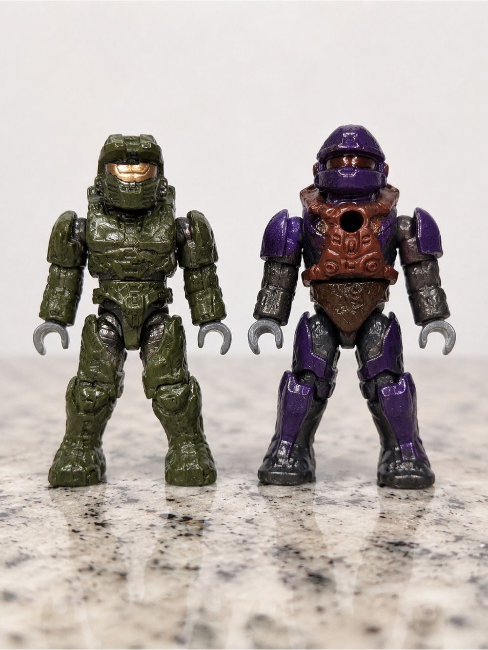 Vintage Halo Green and Purple Spartan Action Figure Duo
